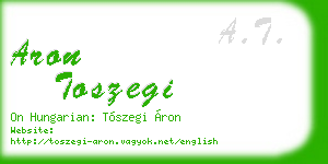 aron toszegi business card